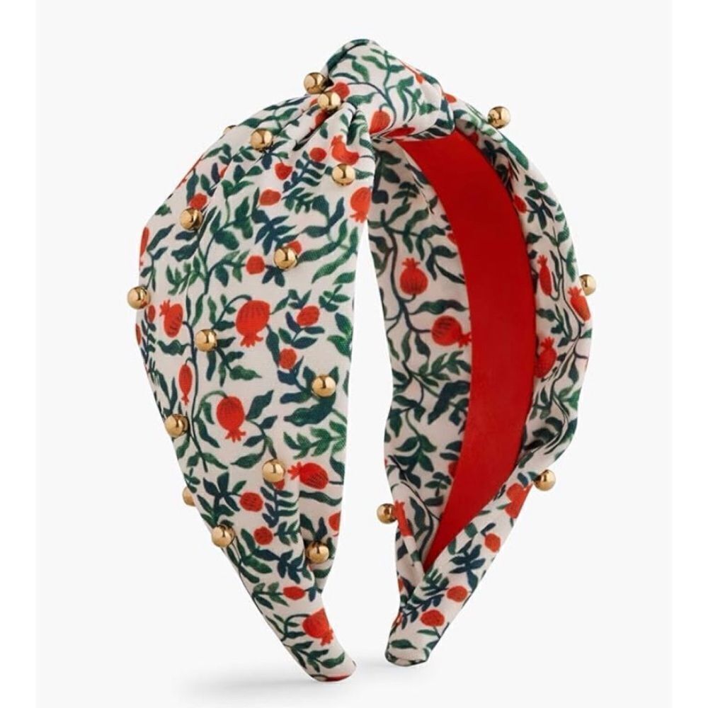 RIFLE PAPER CO. Christmastide Pomegranate Embellished Headband / NWT
